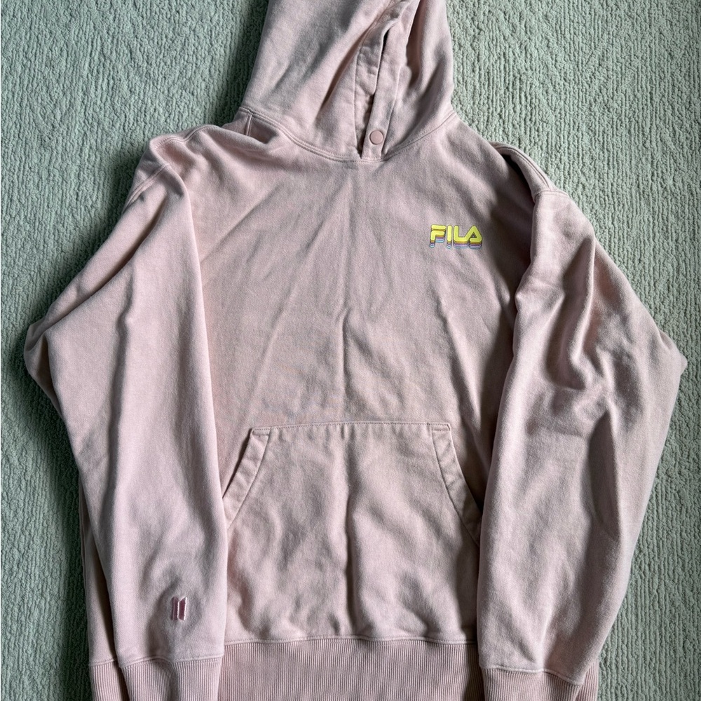 BTS and FILA Collab Women's Pink Hoodie - Crew Neck Sweater